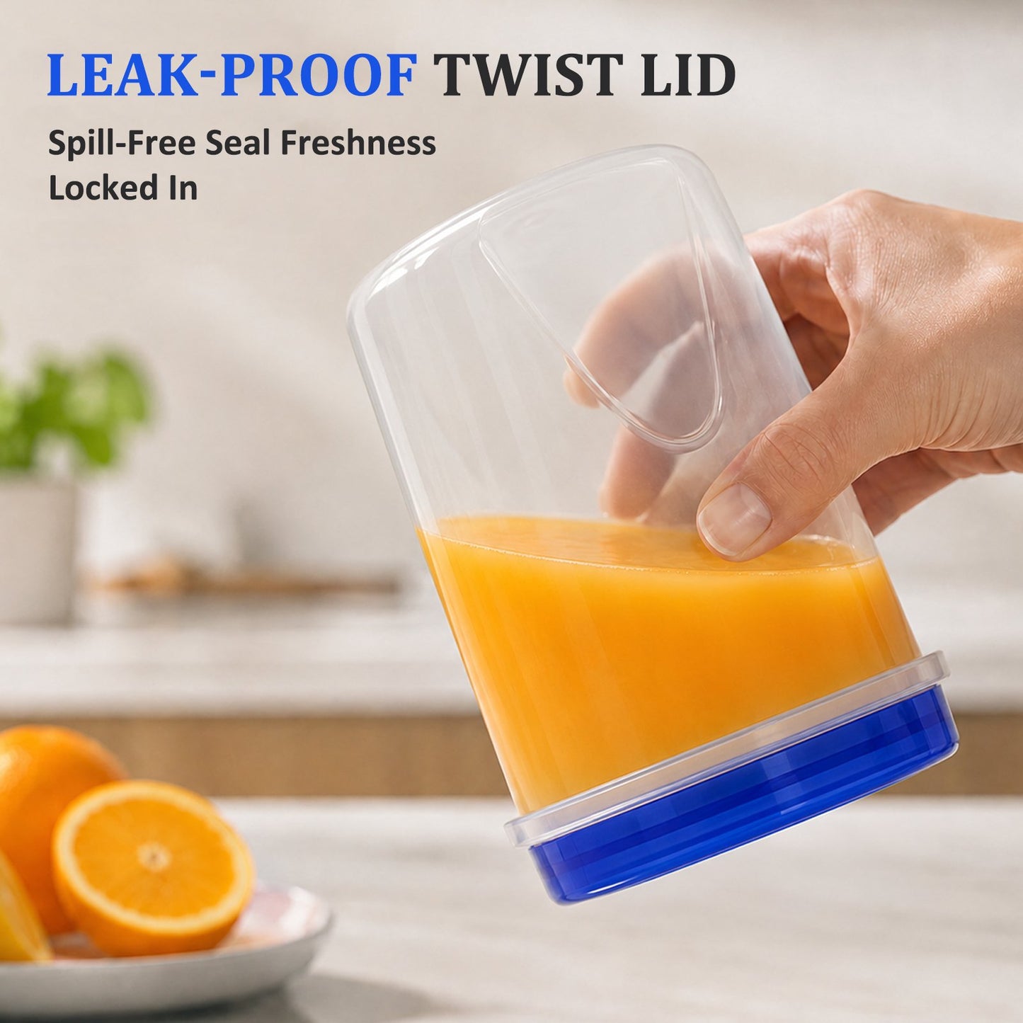 10 Pack 34 oz Reusable Freezer Storage Container Sets with Airtight Twist Top Lid