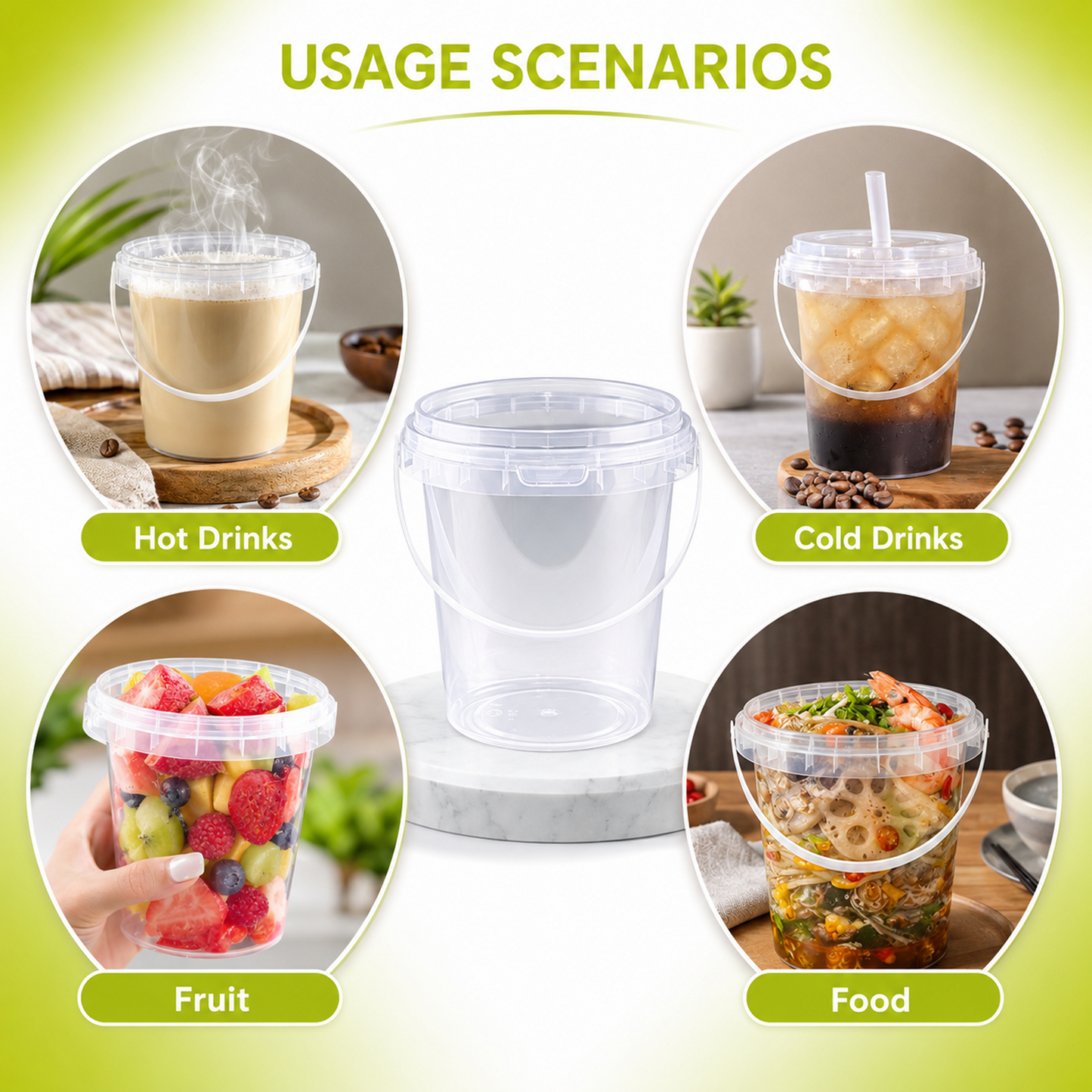 15 Sets 34 oz Plastic Cups with Lids and Straws - Portable To-Go Beverage Tumblers with Handles for Pool, Beach, Picnic and Party Supplies, Reusable