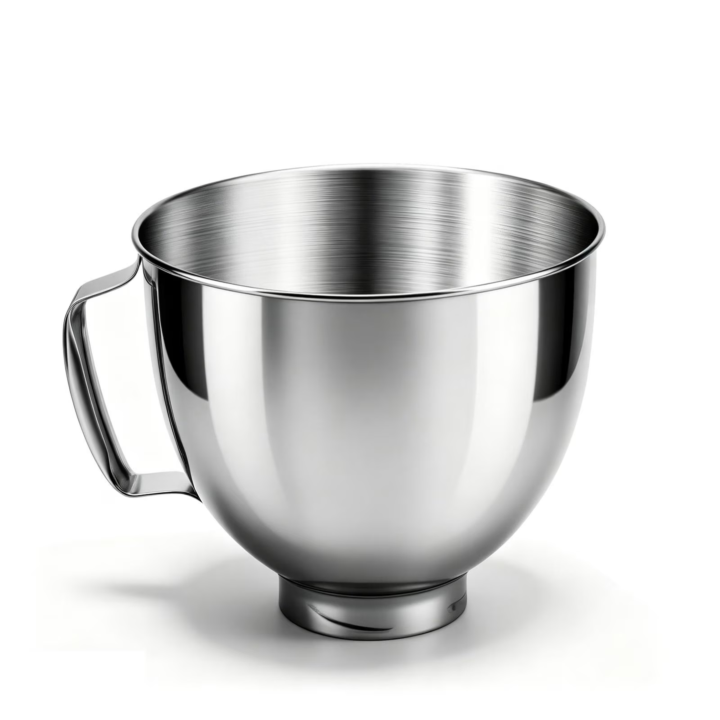 5 Quart Stainless Steel Mixing Bowl with Handle & Clasp, Silver, Fits Tilt-Head 4.5-5 Qt Stand Mixers K45 K45SS KSM75 KSM150 KSM95