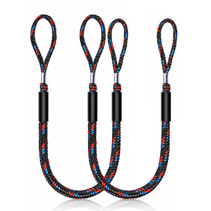 4Ft Bungee Dock Lines for Boats, Shock Absorbing Mooring Ropes Featuring Quick Connect Structure to Skip Extra Knot-Tying, Versatile Marine Accessories Suitable for Pontoon, Bass Boat and Jet Ski