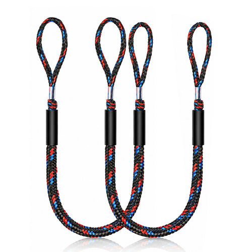 4Ft Bungee Dock Lines for Boats, Shock Absorbing Mooring Ropes Featuring Quick Connect Structure to Skip Extra Knot-Tying, Versatile Marine Accessories Suitable for Pontoon, Bass Boat and Jet Ski