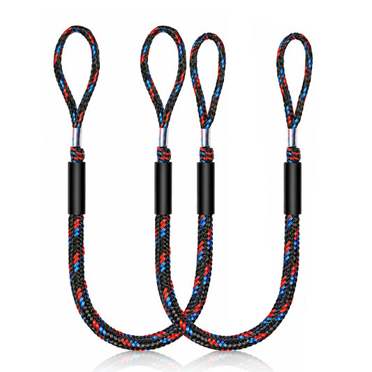 4Ft Bungee Dock Lines for Boats, Shock Absorbing Mooring Ropes Featuring Quick Connect Structure to Skip Extra Knot-Tying, Versatile Marine Accessories Suitable for Pontoon, Bass Boat and Jet Ski