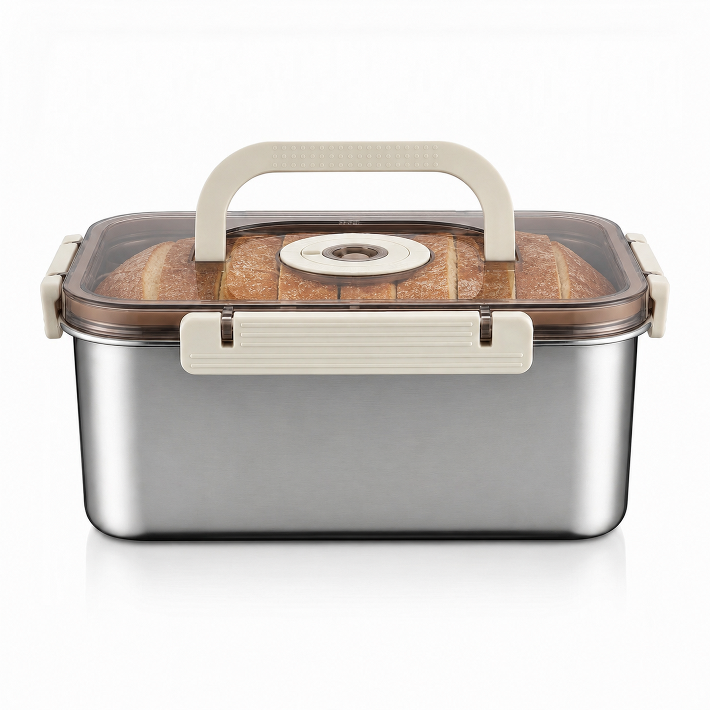 Airtight Bread Box with Time Recording Function, 316 Stainless Steel Container with Lid & Handle, Dishwasher Safe for Homemade Bread Loaf