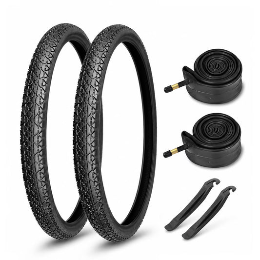 2-Pack 26 Inch 26x2.125 Folding Bike Tires Replacement Set, with Inner Tubes & Tire Levers, for Beach Cruiser Urban Commuting Bicycle, Llantas para Bicicleta