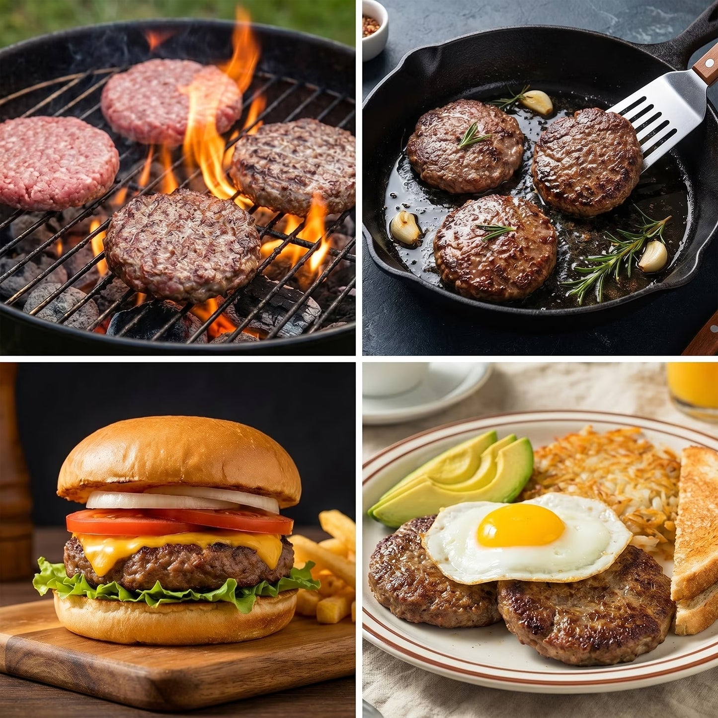 4.5 Inch Hamburger Press, Round Stainless Steel Burger Patty Press, Adjustable Burger Maker with Clear Scales, Easy to Clean for Kitchen, BBQ & Sandwich