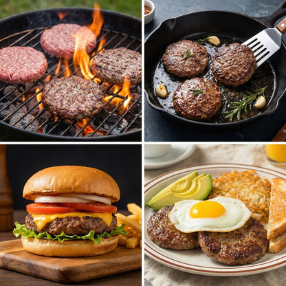 4.5 Inch Hamburger Press, Round Stainless Steel Burger Patty Press, Adjustable Burger Maker with Clear Scales, Easy to Clean for Kitchen, BBQ & Sandwich