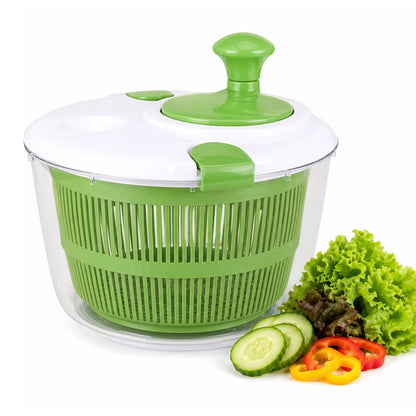 5-Quart Salad Spinner, Lettuce Spinner & Fruit Washer with Removable Colander, Multi-Use Vegetable Washer & Dryer, Dishwasher Safe