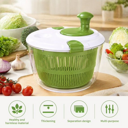 5-Quart Salad Spinner, Lettuce Spinner & Fruit Washer with Removable Colander, Multi-Use Vegetable Washer & Dryer, Dishwasher Safe
