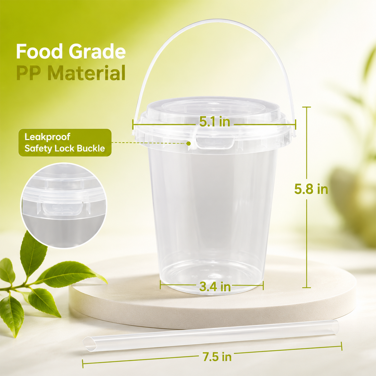 15 Sets 34 oz Plastic Cups with Lids and Straws - Portable To-Go Beverage Tumblers with Handles for Pool, Beach, Picnic and Party Supplies, Reusable
