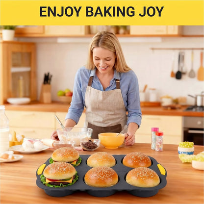 Silicone Baguette Bread Pan, Nonstick French Bread & Hot Dog Bun Mold, Foldable Loaf Pan for Hoagie Rolls, Dishwasher Safe, Easy Release – 3 Pack