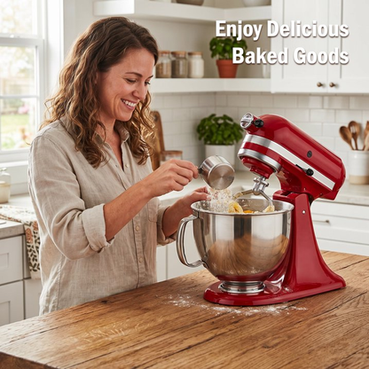 5 Quart Stainless Steel Mixing Bowl with Handle & Clasp, Silver, Fits Tilt-Head 4.5-5 Qt Stand Mixers K45 K45SS KSM75 KSM150 KSM95