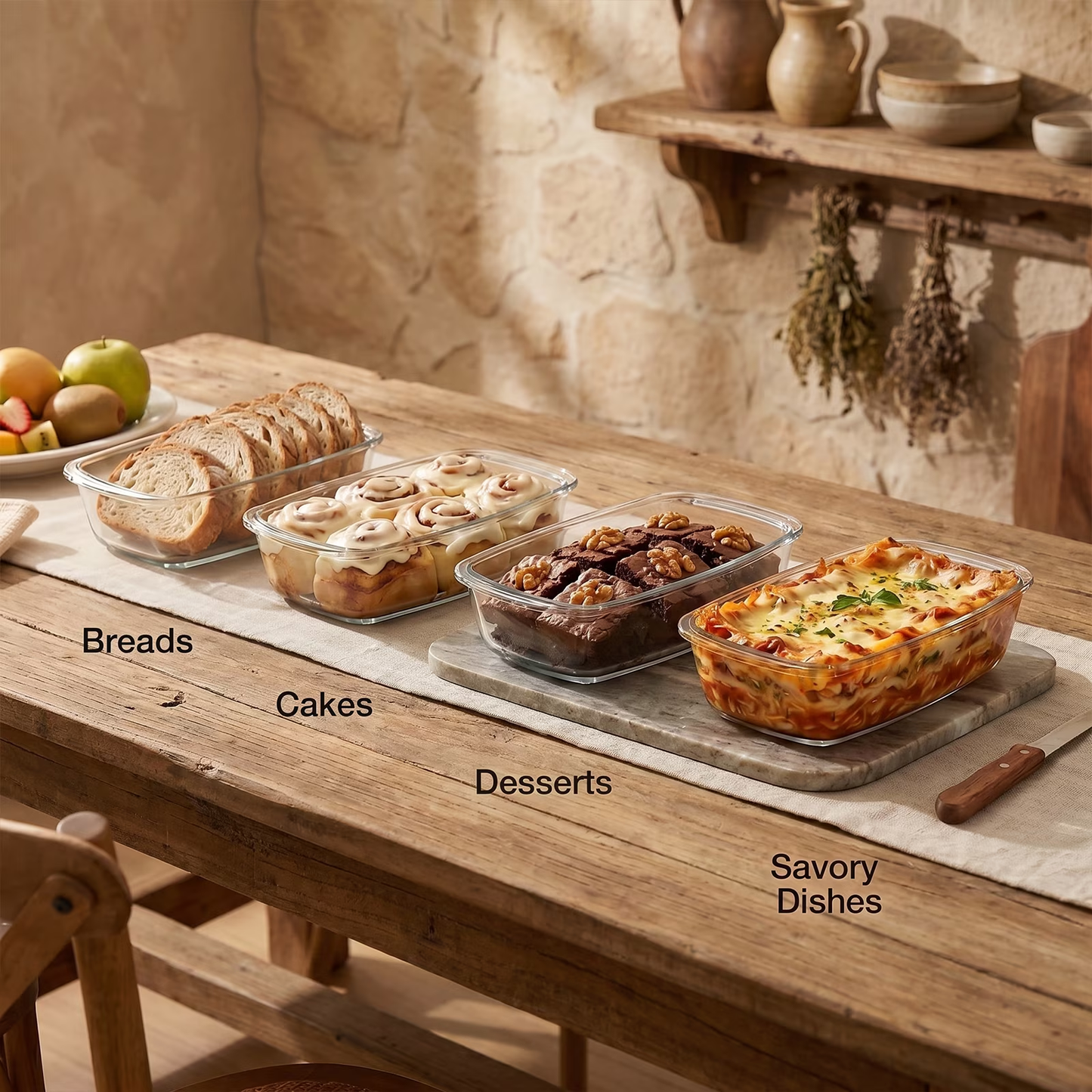 2-Pack Glass Loaf Pan with Lids – Deep 1.9 QT, Clear Baking Dish, Wide Handles, Oven to Fridge