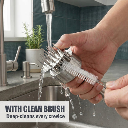21-Needle Meat Tenderizer Tool - 304 Stainless Steel Manual Meat Prep for Beef, Pork & Chicken, Spring-Loaded Kitchen Tenderizer with Cleaning Brush