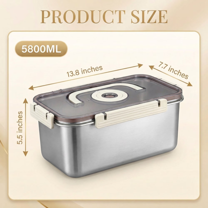 Airtight Bread Box with Time Recording Function, 316 Stainless Steel Container with Lid & Handle, Dishwasher Safe for Homemade Bread Loaf