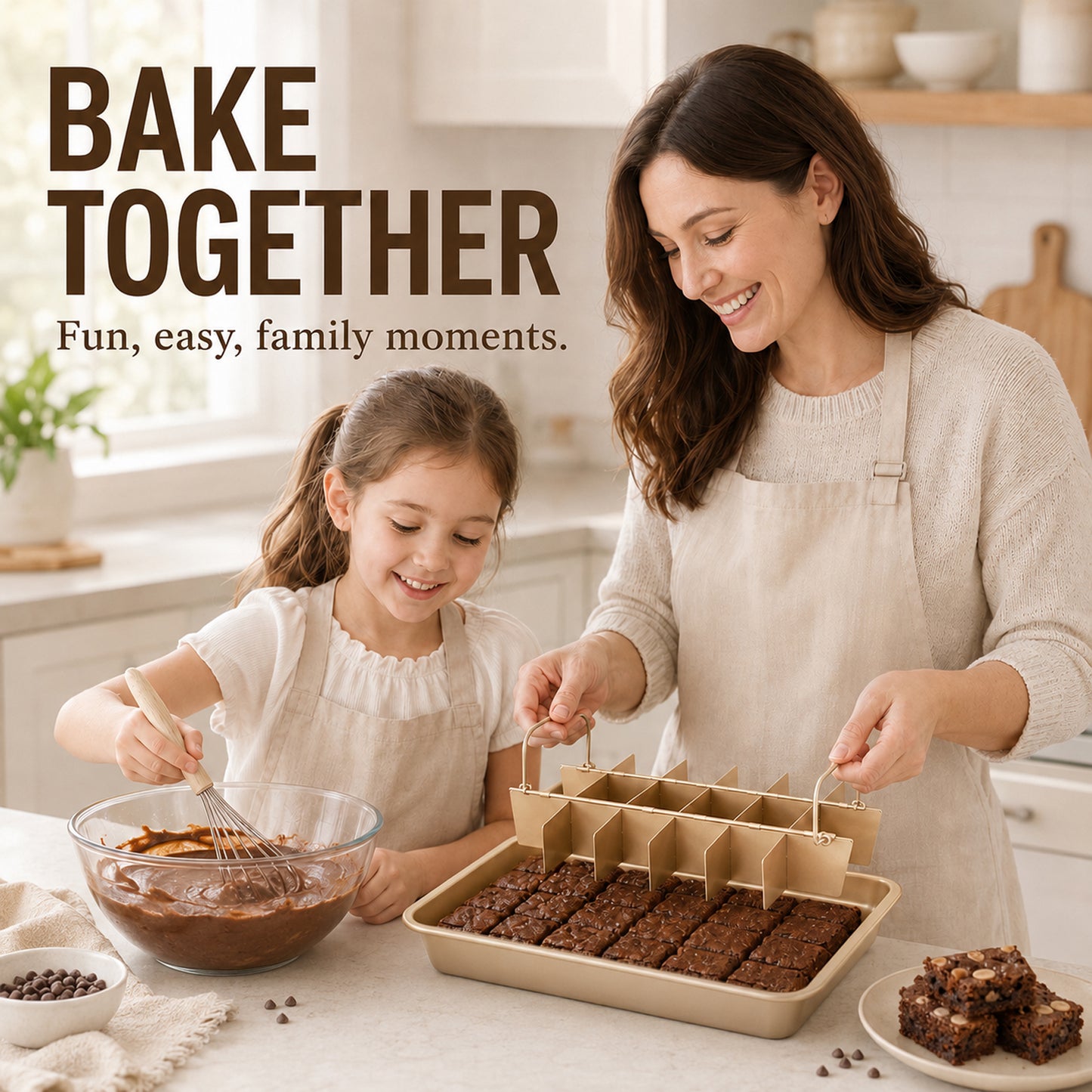 Nonstick Brownie Pan with Dividers – 12"x7" Carbon Steel, Bakes 18 Individual Brownies & Cakes