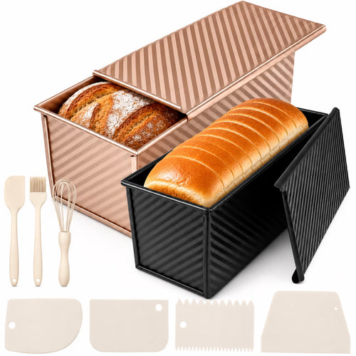 Hero image 0 of 2-Pack Pullman Loaf Pans with Lids – Carbon Steel Nonstick, 1LB & 2.2LB, Includes Tools, 0 of 8     Clearance stlrmhawer 2-Pack Pullman Loaf Pans with Lids – Carbon Steel Nonstick, 1LB & 2.2LB, Includes Tools