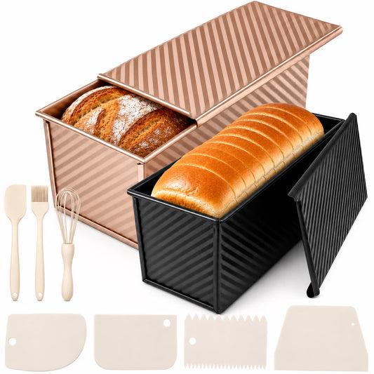 Hero image 0 of 2-Pack Pullman Loaf Pans with Lids – Carbon Steel Nonstick, 1LB & 2.2LB, Includes Tools, 0 of 8     Clearance stlrmhawer 2-Pack Pullman Loaf Pans with Lids – Carbon Steel Nonstick, 1LB & 2.2LB, Includes Tools