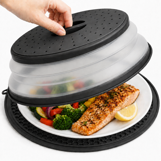 Microwave Splatter Cover, Collapsible Food and Plate Guard with Steam Vent, Dishwasher Safe for Daily Heating and Cooking, 1 Pack