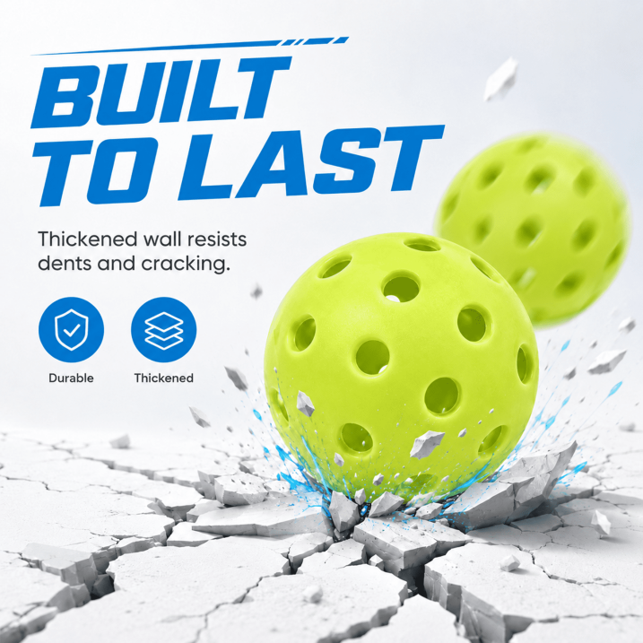 12 Pack Outdoor Pickleball Balls, 40 Holes High Durability Pickleballs with Mesh Bag, Consistent Bounce Stable Flight Colorful PickleBalls for Backyard Court Training Game