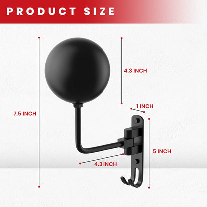 Helmet Hanger Wall Mount, 180° Swivel Helmet Holder Rack, Rotatable Wall Bracket Storage Organizer for Motorcycle, Bike, Racing Helmets, Sports Gear and Outdoor Outerwear Equipment
