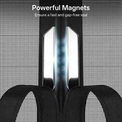 16x7FT Magnetic Garage Door Screen for 2 Car, Heavy‑Duty Reinforced Polyester Mesh Screen with 26 Strong Magnets and 6 Strapping Tapes, Hands‑Free Automatic Closing Mesh Curtain