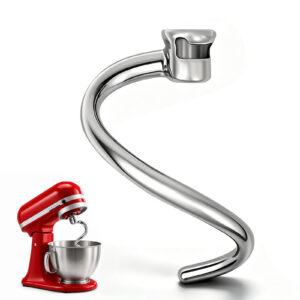 Stainless Steel Spiral Dough Hook for KitchenAid 4.5 & 5 QT Tilt-Head Stand Mixers, Efficient Dough Hook Attachment for Bread, Pizza and Pasta
