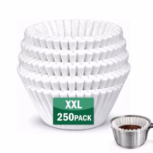 250-Count 12.5” x 4.5” Extra Large Commercial Coffee Filters, Tall Wall Design for No Ground Overflow, Bulk Filters for 1.5–3 Gallon Coffee & Tea Machines