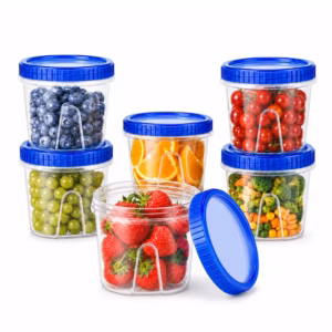 6 Pack 24 oz Reusable Freezer Storage Container Sets with Airtight Twist Top Lid